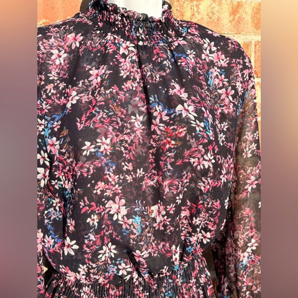 MISA LOS ANGELES Savanna Asymmetrical Mini Dress in Ditsy Multi small - Picture 8 of 11